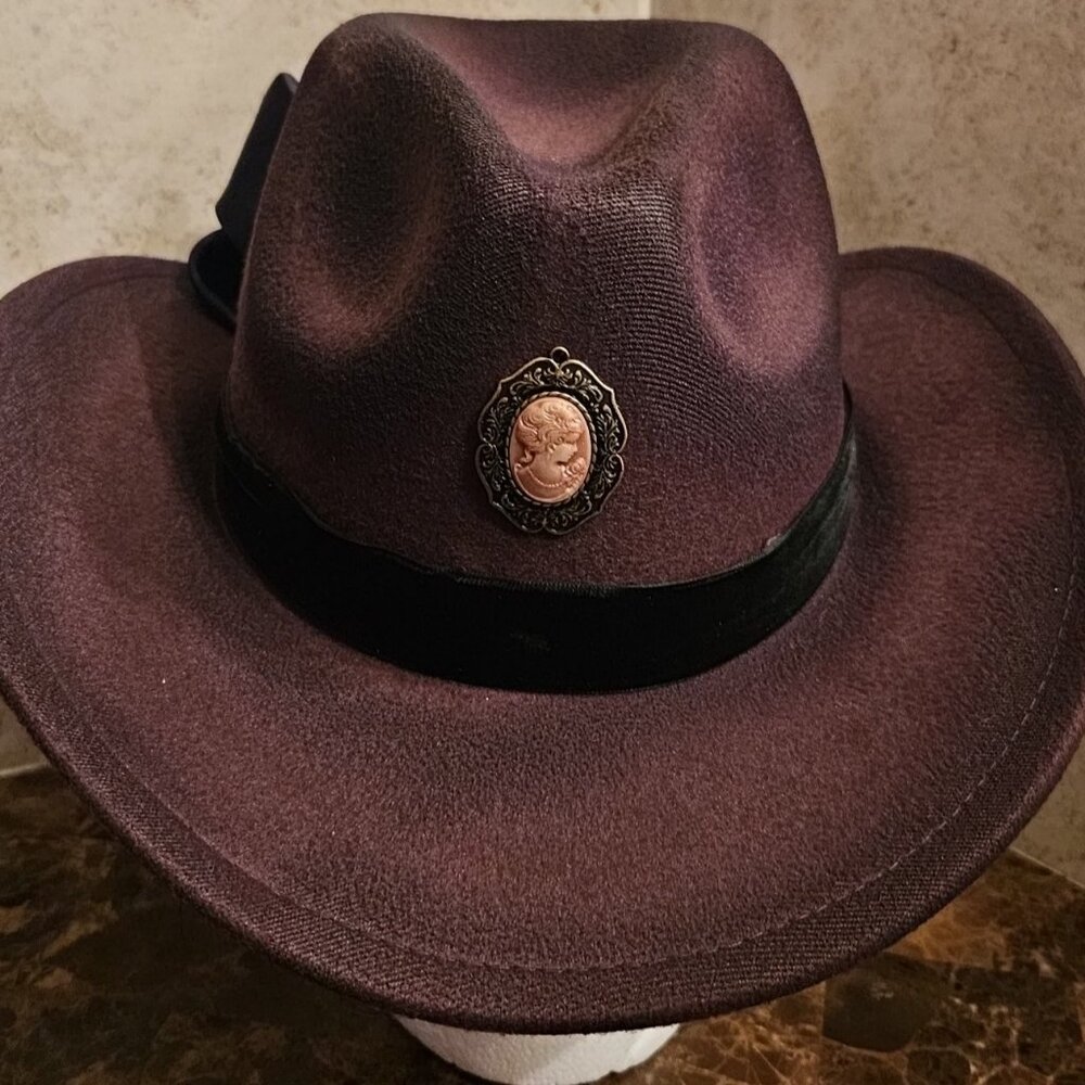 Dark Brown Fedora Custom Hat Women's  Adjustable NEW - Picture 5 of 5
